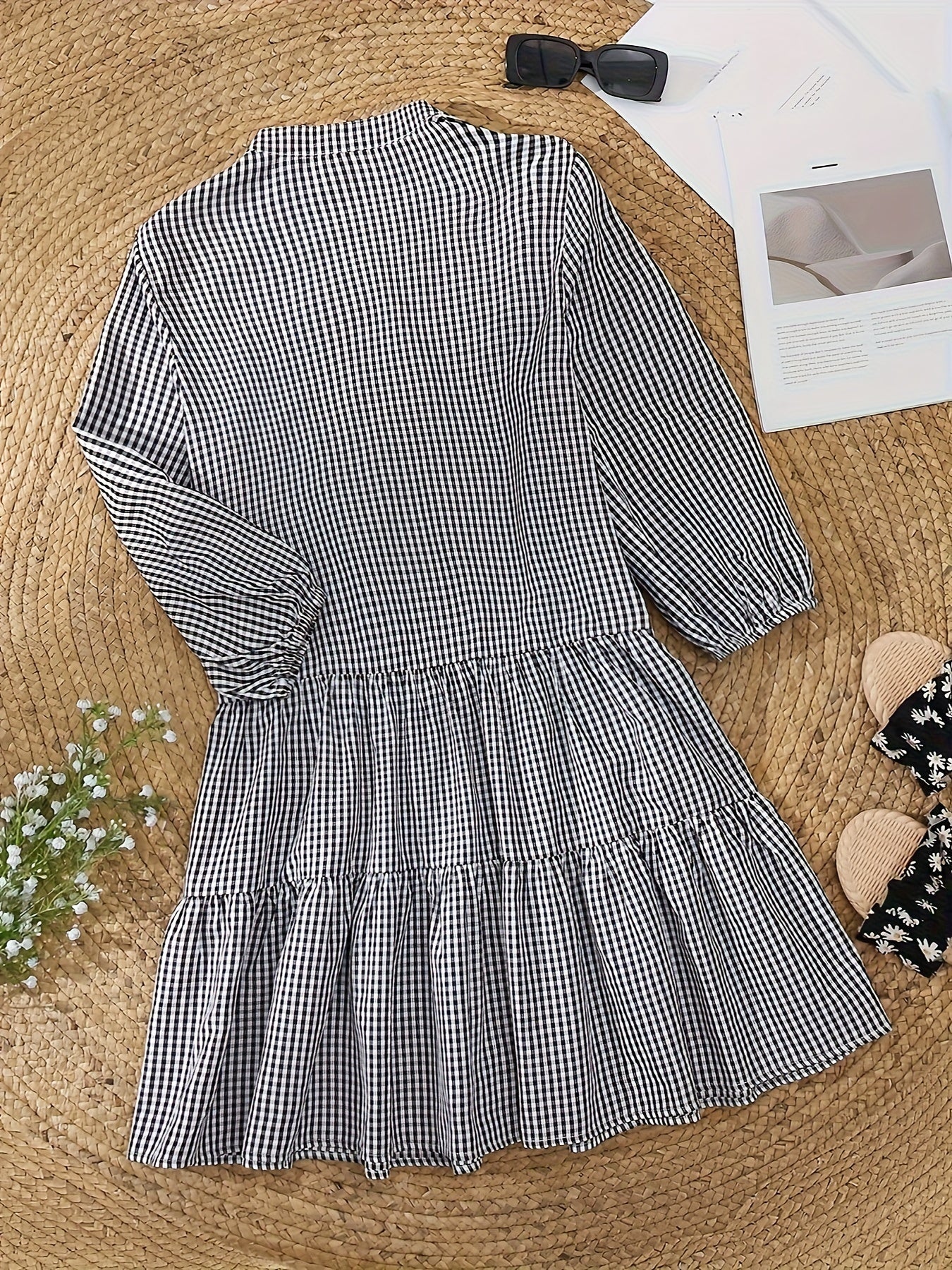 Yasmin Damenkleid | Verspieltes Gestreiftes Sommerkleid mit Puffärmeln und Knopfleiste-4