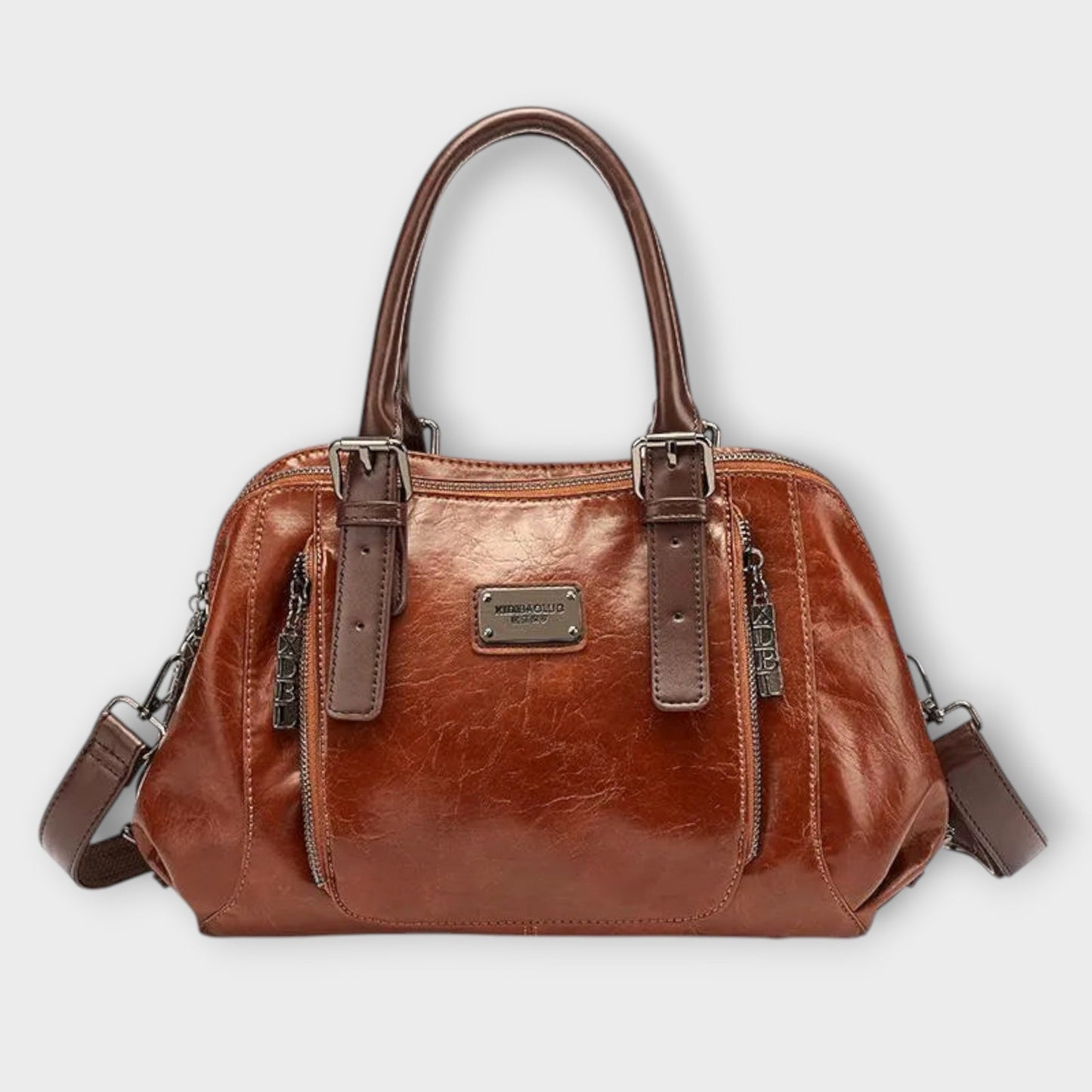 Léora - Elegante Vintage-Schultertasche Damen Schwarz, Verstellbarer Riemen, Hochwertiges Kunstleder, 28x20x13 cm-2