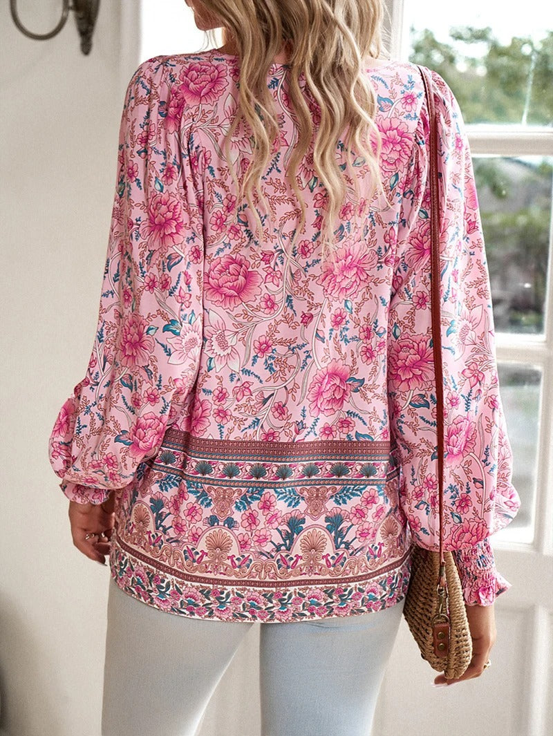 Emma - Elegante Damenbluse Mit Blumenmuster Für Festliche Anlässe - Hochwertige Bluse-3