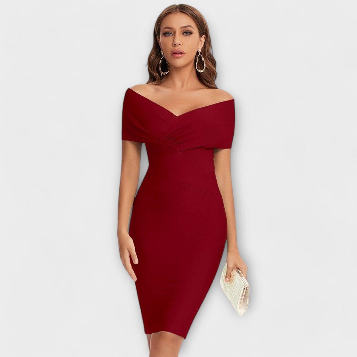 Anna - Festliches V-Ausschnitt Damenkleid in Grün, Elegantes Kleid für Damen, Perfekt für Partys und besondere Anlässe-4
