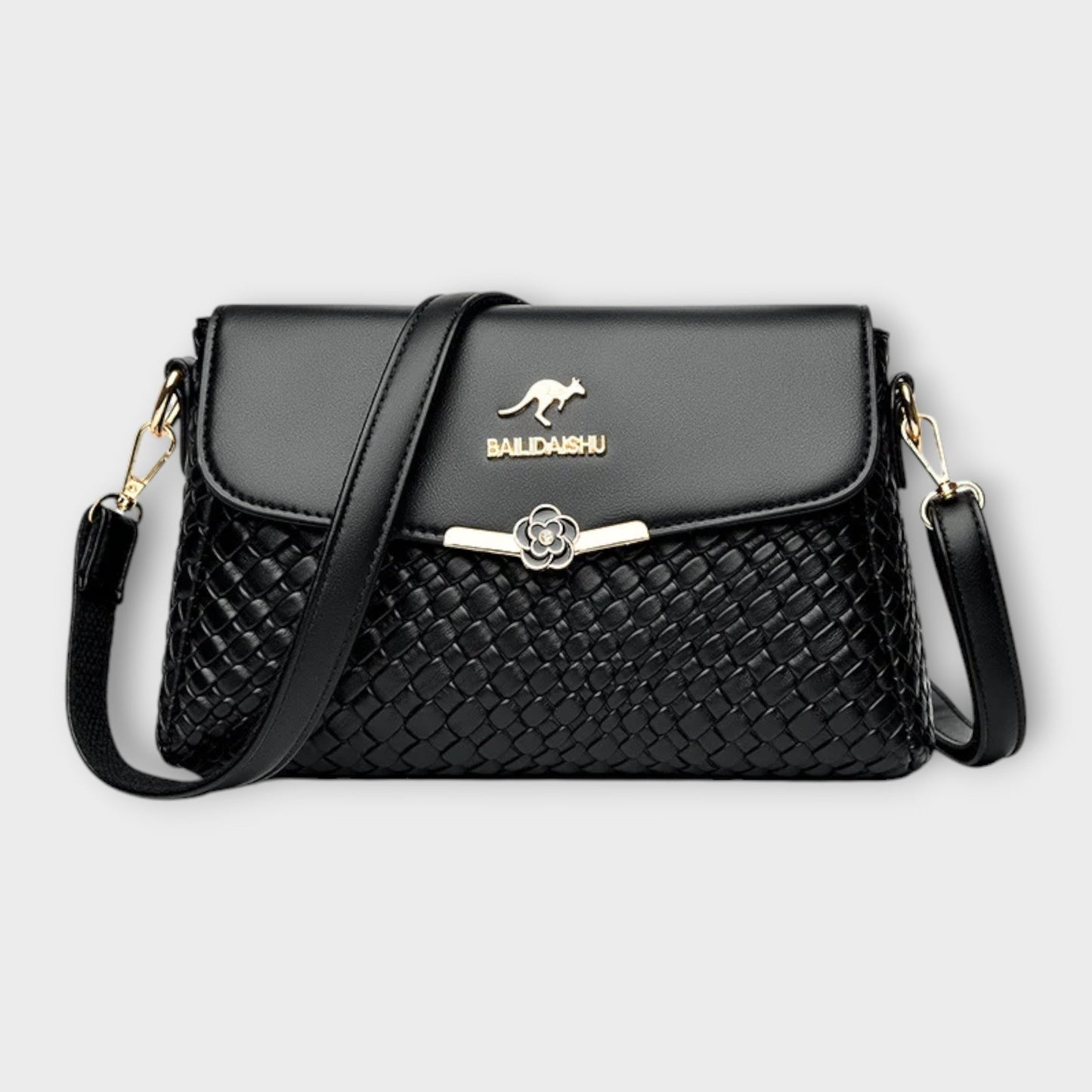 Léora - Elegante Handtasche Damen Schwarz im Vintage-Stil, Schulter- und Crossbody-Trageoptionen-2