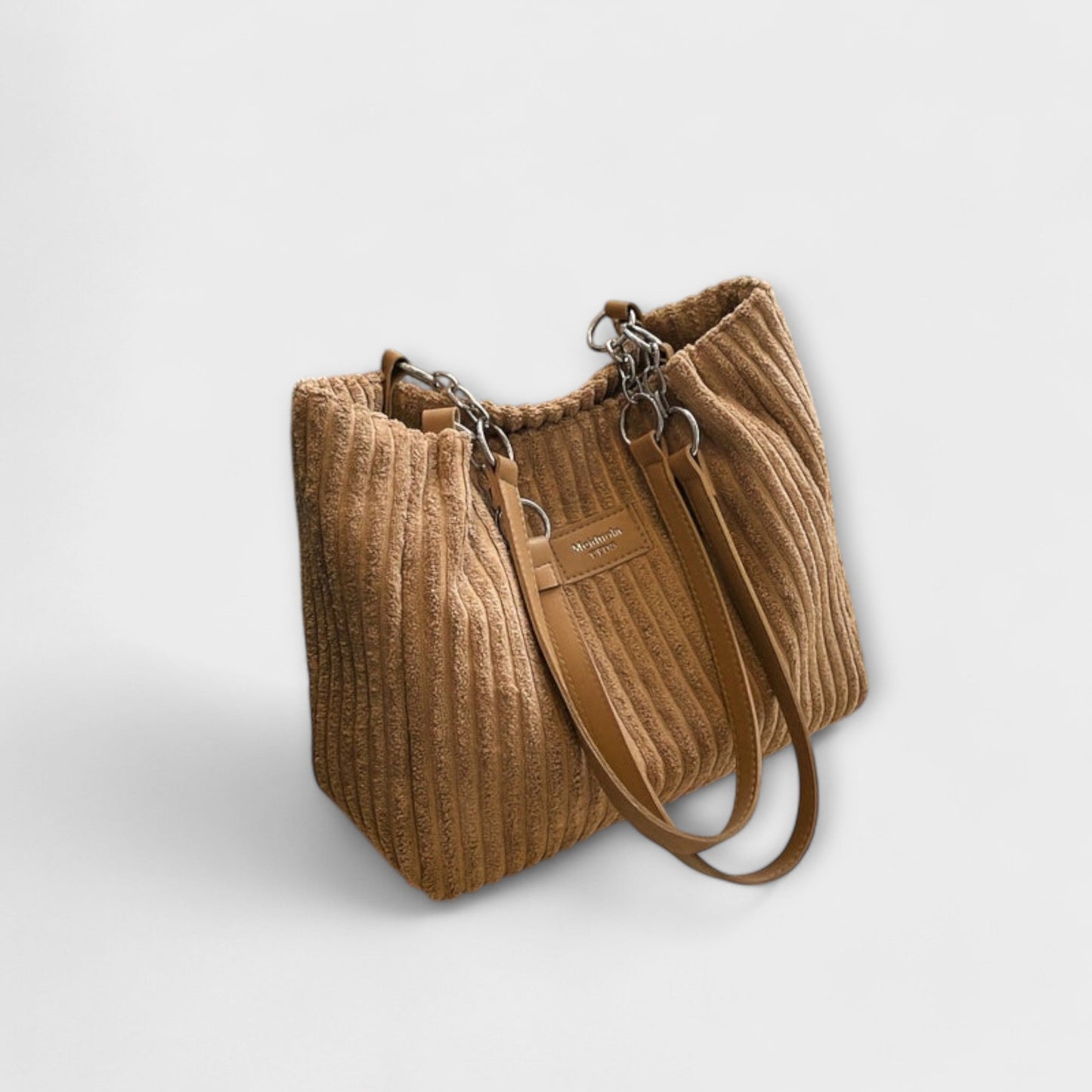 Variant image for Léora - Elegante Schultertasche Damen aus Weichem Cord in Khaki - Modern und Praktisch für Alltag und Büro-1