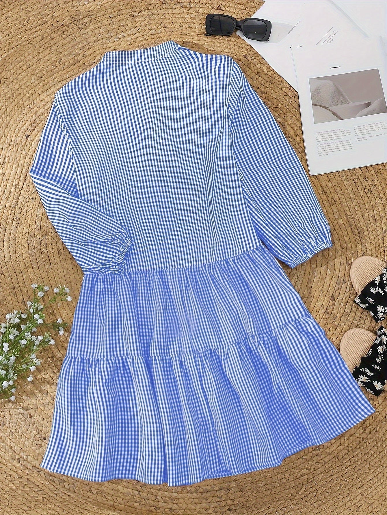 Yasmin Damenkleid | Verspieltes Gestreiftes Sommerkleid mit Puffärmeln und Knopfleiste-5