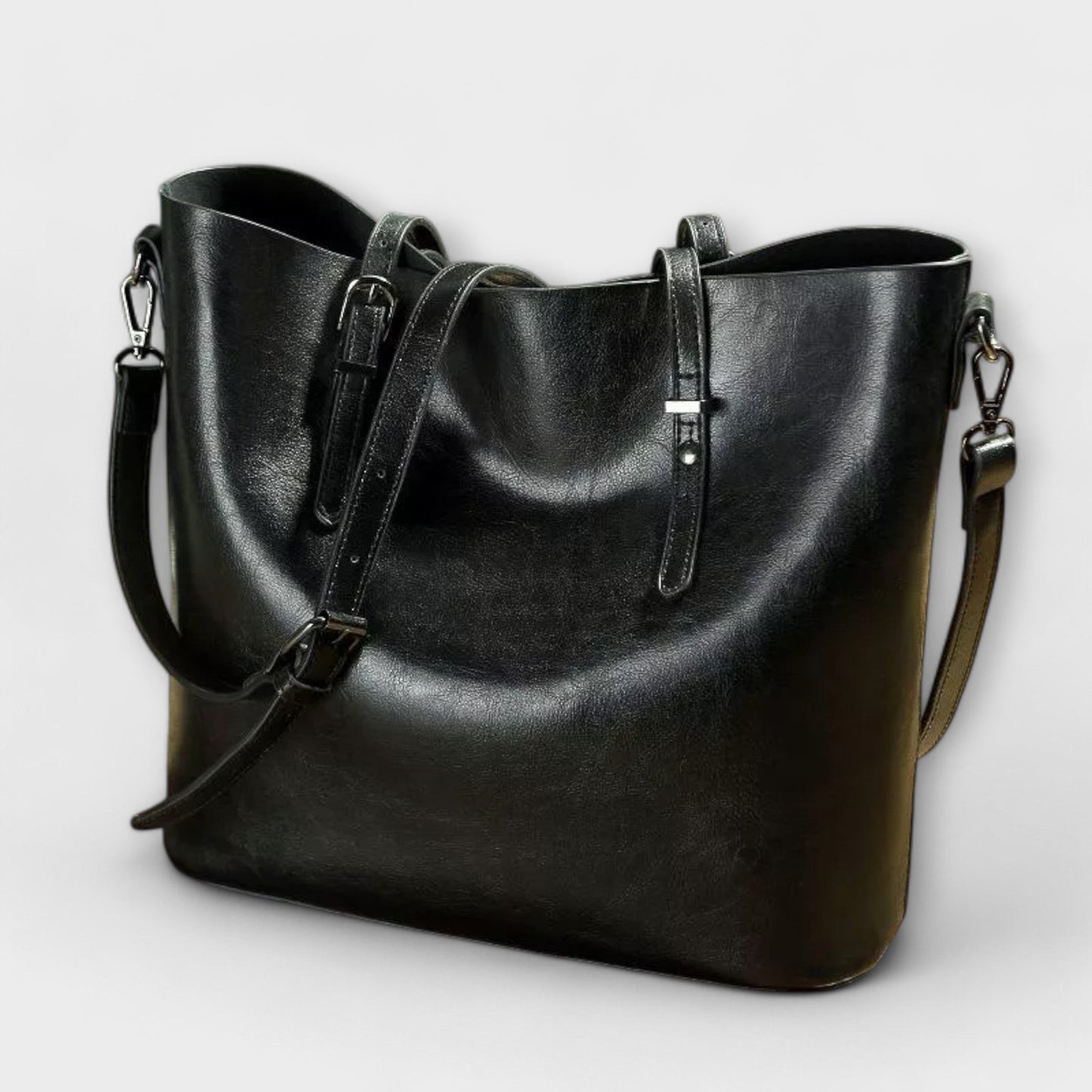 Variant image for Léora - Vintage Umhängetasche Damen Schwarz, Geräumige Crossbody Bag für Arbeit und Freizeit-2