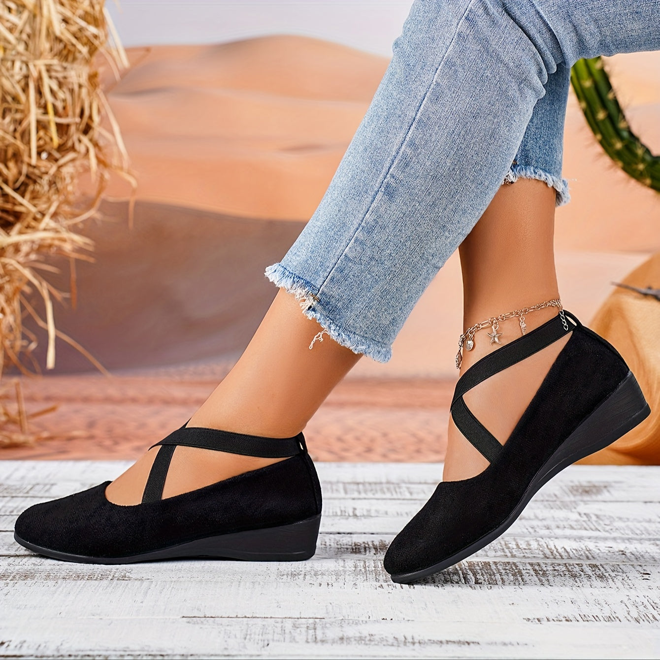 Anna Damen Freizeitschuhe mit Keilabsatz - Elegant und Bequem für Freizeit und Büro-4