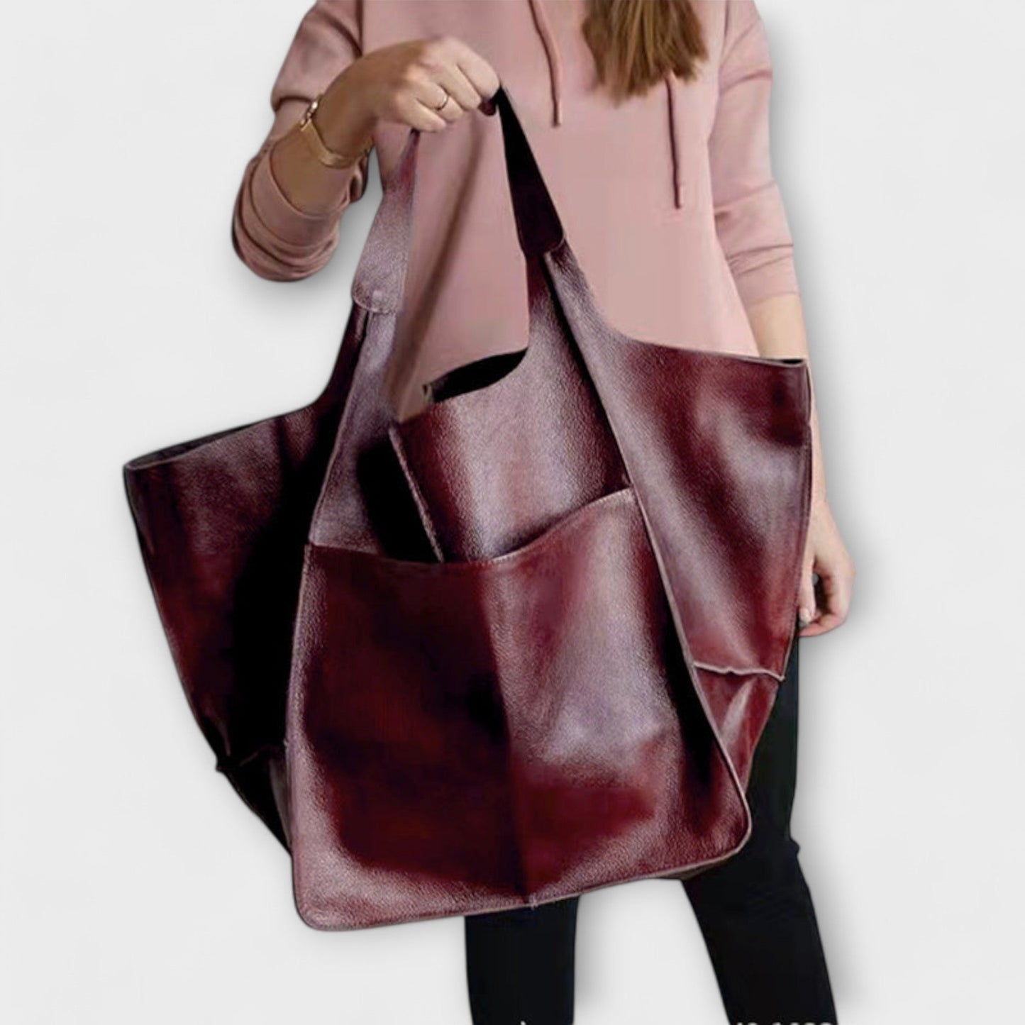 Variant image for Léora - Elegante Handtasche Damen Schwarz - Oversize Weekender-Tasche aus PU-Leder für Alltag und Reisen-2