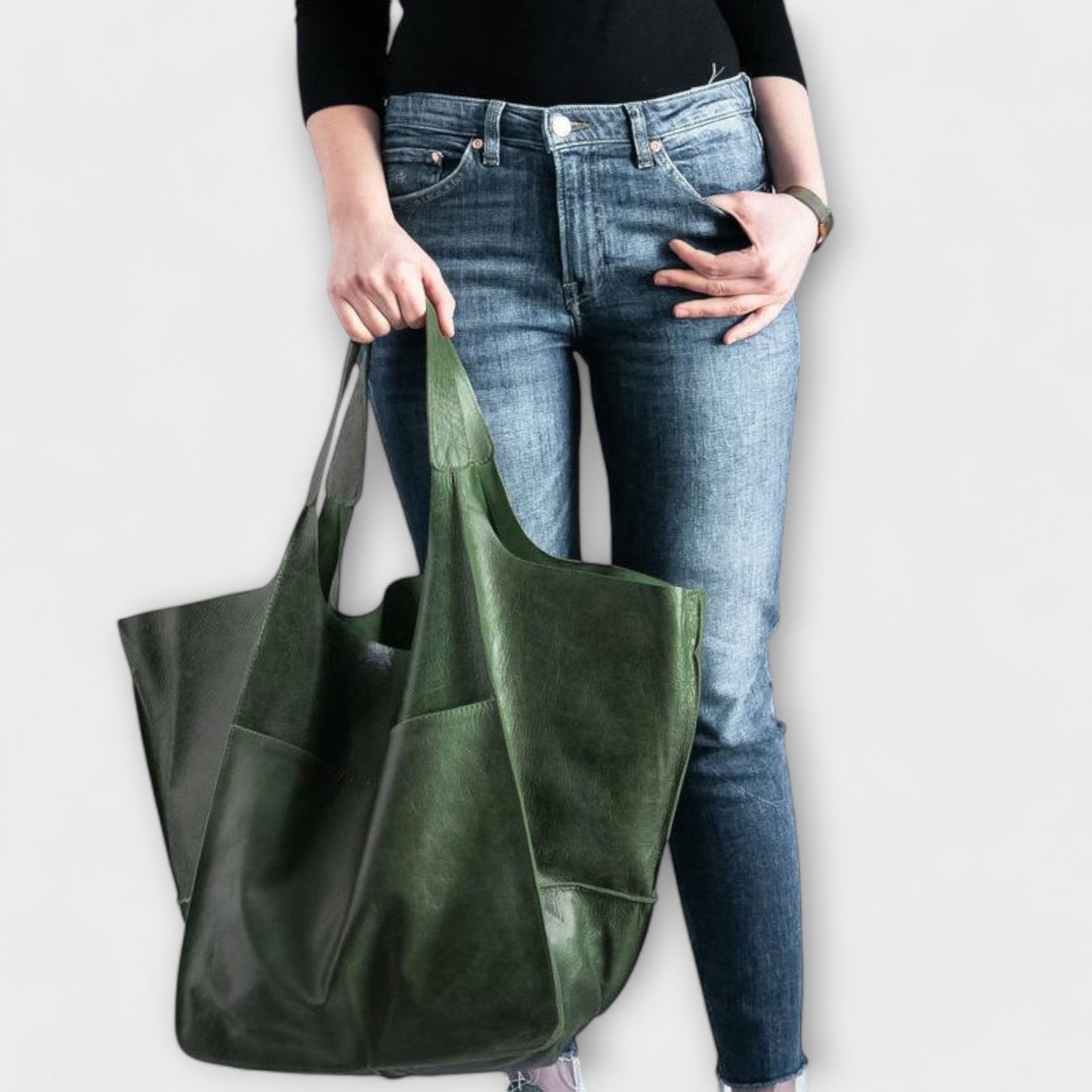Variant image for Léora - Elegante Handtasche Damen Schwarz - Oversize Weekender-Tasche aus PU-Leder für Alltag und Reisen-3
