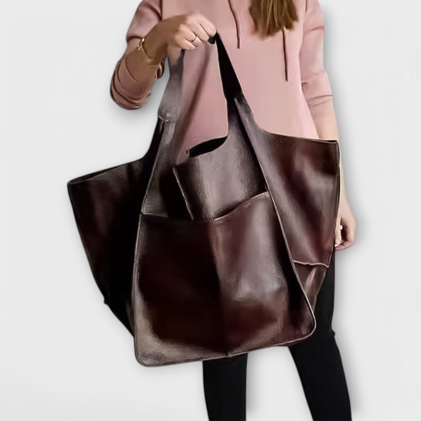 Variant image for Léora - Elegante Handtasche Damen Schwarz - Oversize Weekender-Tasche aus PU-Leder für Alltag und Reisen-6