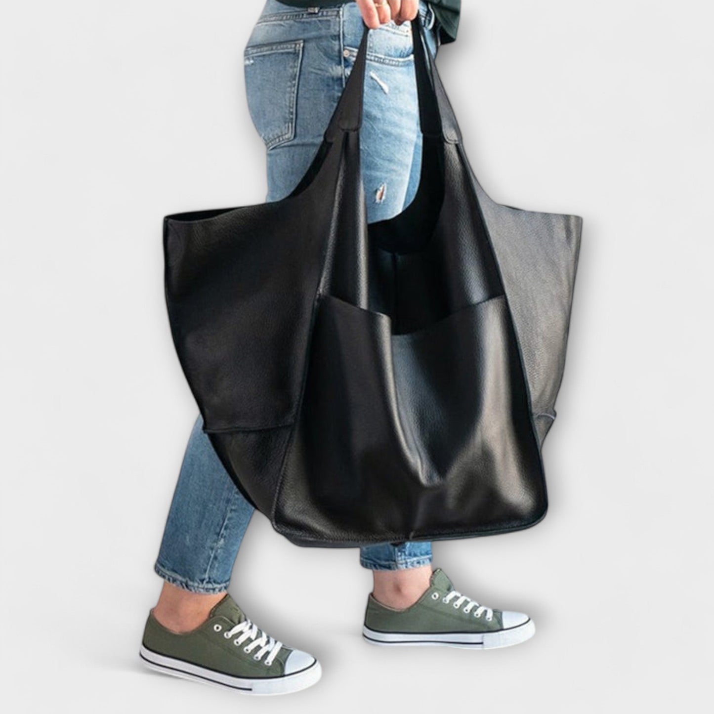 Variant image for Léora - Elegante Handtasche Damen Schwarz - Oversize Weekender-Tasche aus PU-Leder für Alltag und Reisen-4