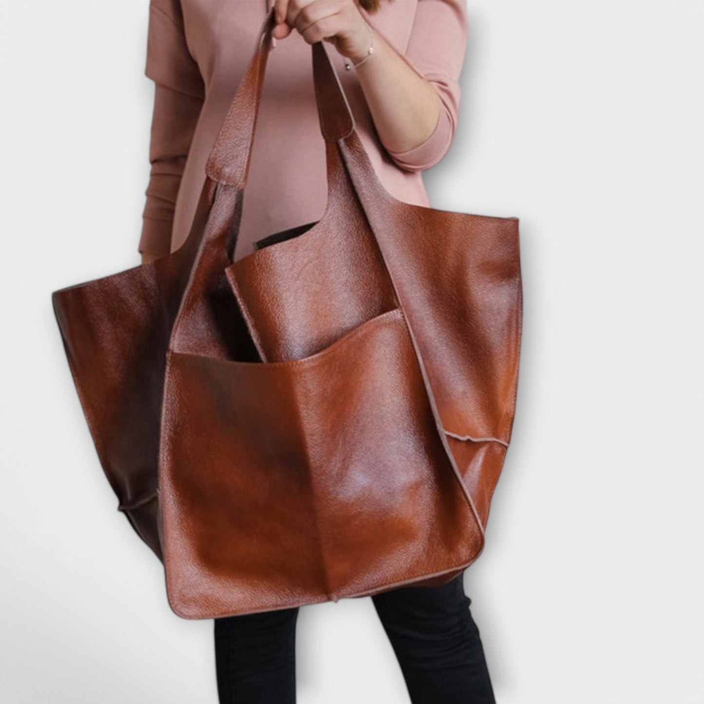 Variant image for Léora - Elegante Handtasche Damen Schwarz - Oversize Weekender-Tasche aus PU-Leder für Alltag und Reisen-5