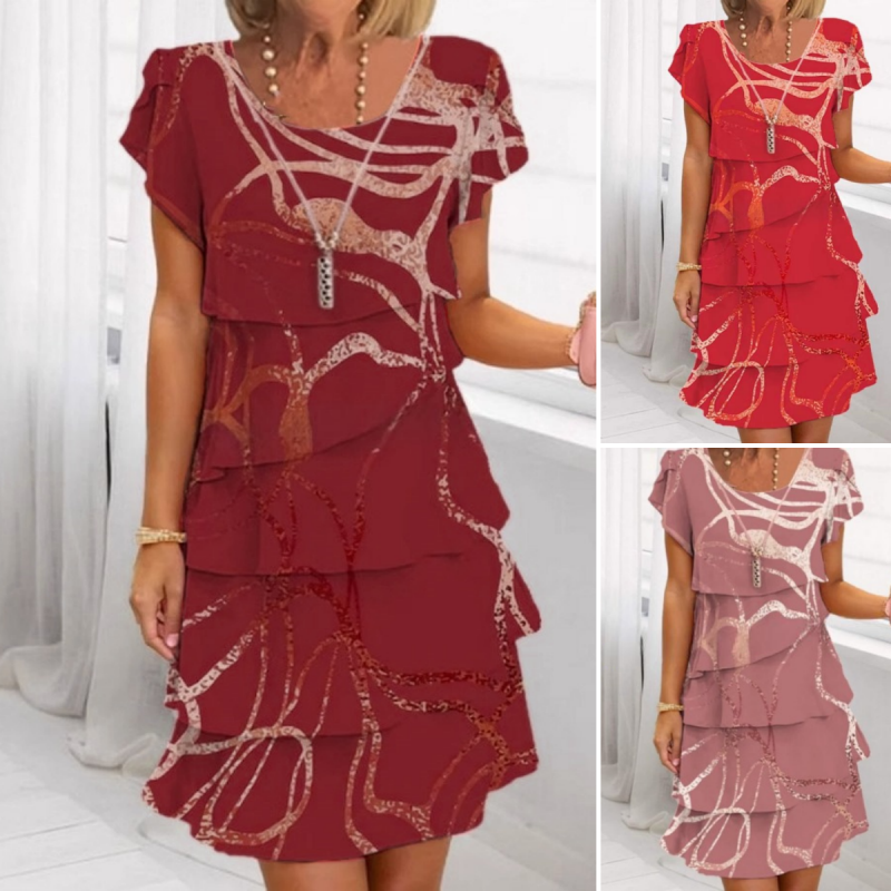 Anna's Festliches Rüschenkleid Damen – Elegantes Kleid Hochzeitsgast – Leichtes, Atmungsaktives Material, Größen S-3XL-2