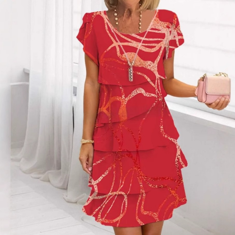 Anna's Festliches Rüschenkleid Damen – Elegantes Kleid Hochzeitsgast – Leichtes, Atmungsaktives Material, Größen S-3XL-5