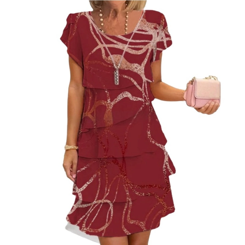 Anna's Festliches Rüschenkleid Damen – Elegantes Kleid Hochzeitsgast – Leichtes, Atmungsaktives Material, Größen S-3XL-6