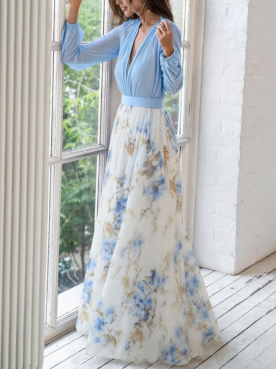 Sophie™ Langes Damenkleid Mit Blumenmuster – Festliches Kleid Für Hochzeitsgast Oder Frühlingsanlässe-2