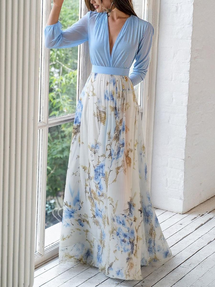 Sophie™ Langes Damenkleid Mit Blumenmuster – Festliches Kleid Für Hochzeitsgast Oder Frühlingsanlässe-3