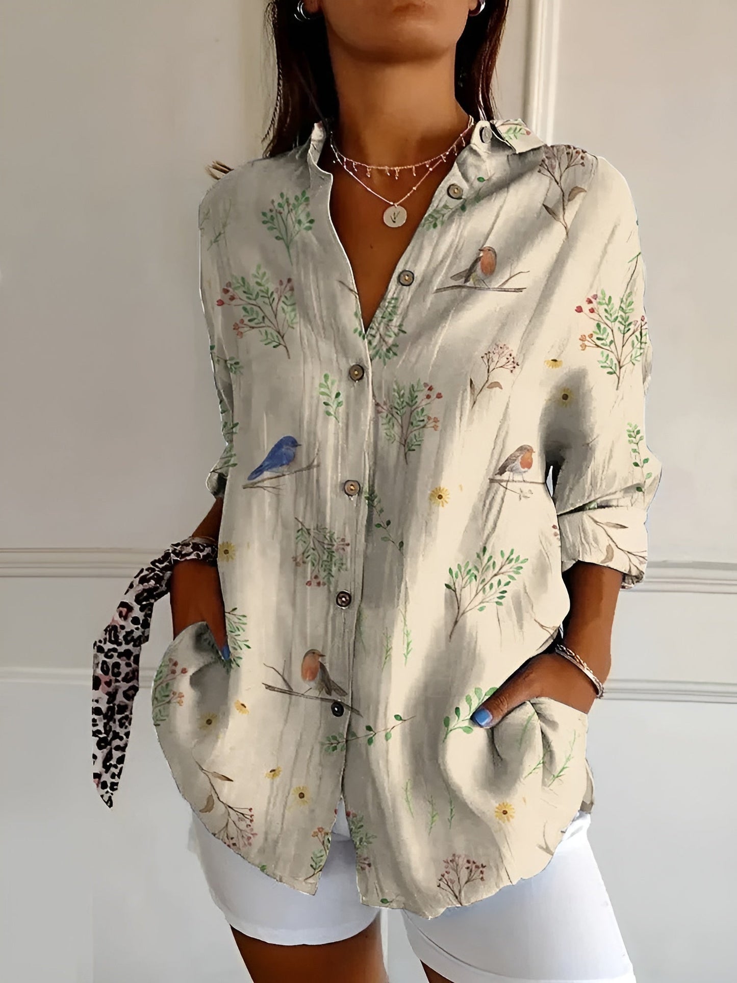 Variant image for Malou Damenbluse – Elegante Bluse mit Blumenmuster und Knöpfen für jede Jahreszeit, Atmungsaktiv, S-5XL-25