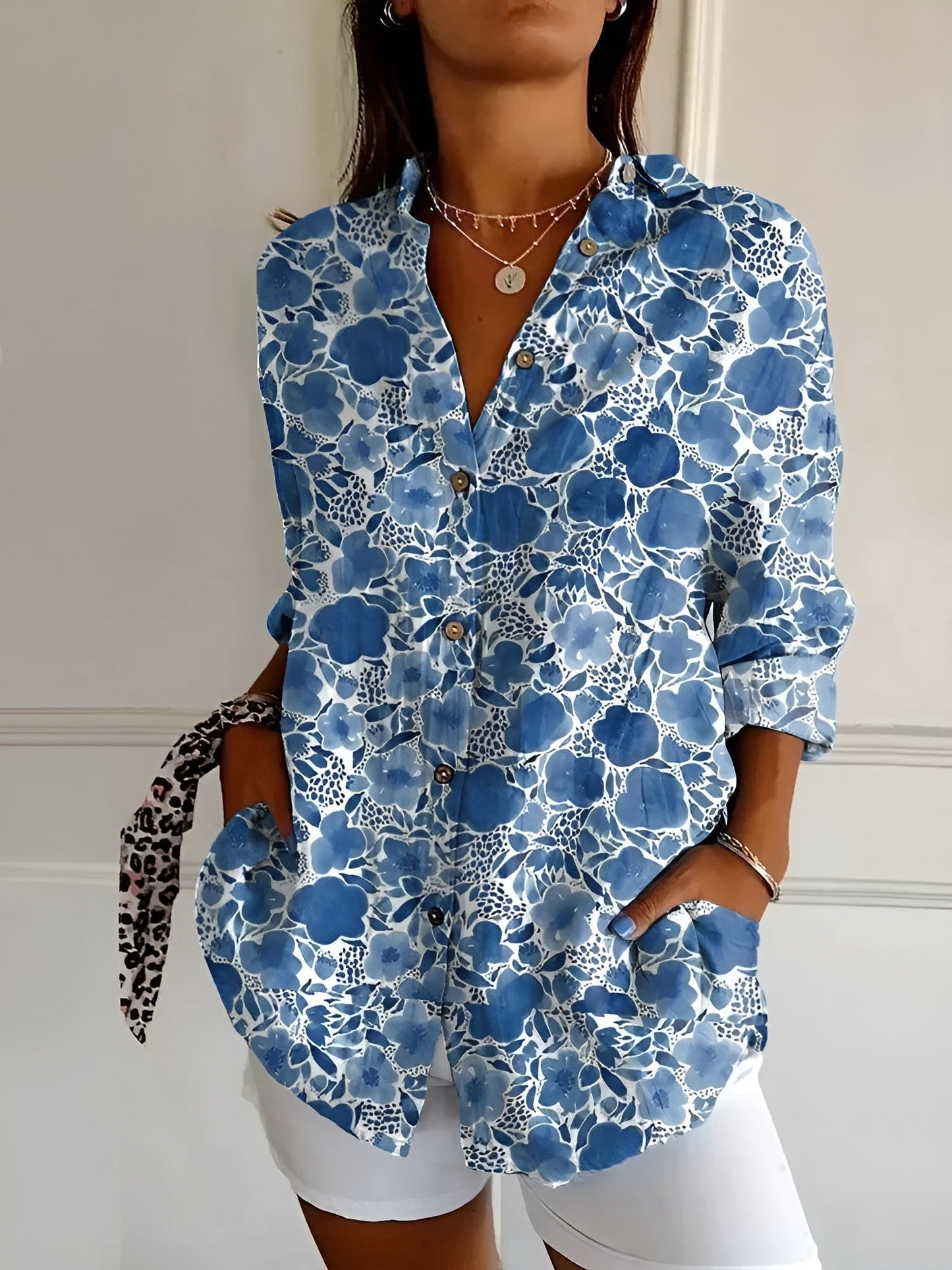 Variant image for Malou Damenbluse – Elegante Bluse mit Blumenmuster und Knöpfen für jede Jahreszeit, Atmungsaktiv, S-5XL-41