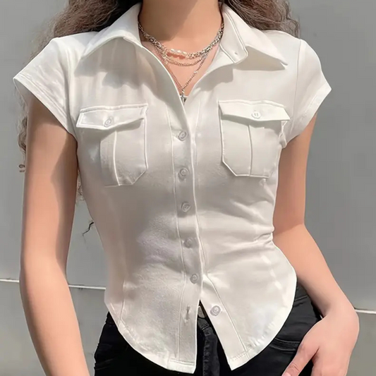 Annika - Zeitlose Weiße Bluse Damen, Vielseitige Bluse für Elegante Outfits, Damenbluse in S, M, L, XL-1