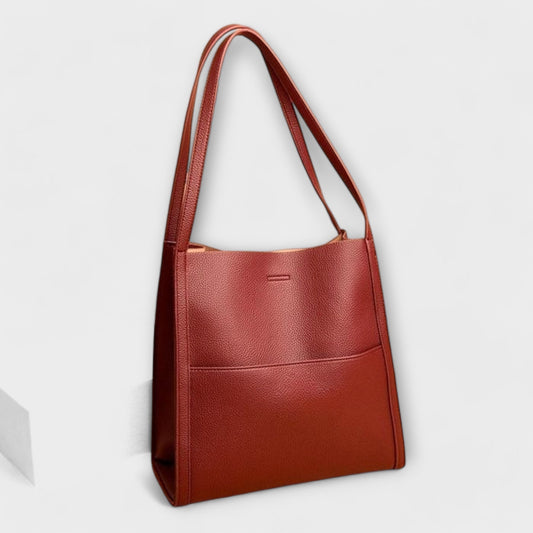 Léora - Handgefertigte Schwarze Ledertasche Damen, Elegante Shopper aus Leder für Alltag und Büro-1