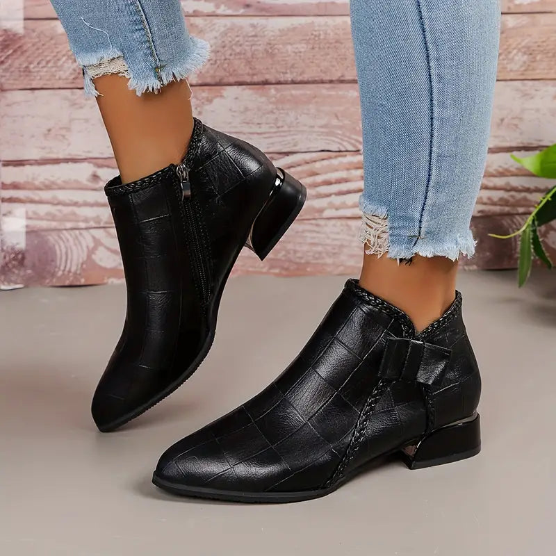 Anna's Elegante Knöchelhohe Schuhe für Damen – Niedriger Absatz, Komfortabel, Vielseitig für Alltag und Büro-4