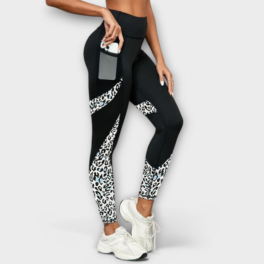 Mia's Hohe Taille Trainingshose Damen mit Leopardenmuster - Sporthose für Yoga und Fitness-1
