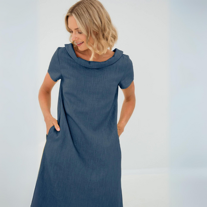 Variant image for Alina - Hochwertiges Leinenkleid Damen in Weiß mit Taschen - Zeitlose Eleganz für Jedes Event-20