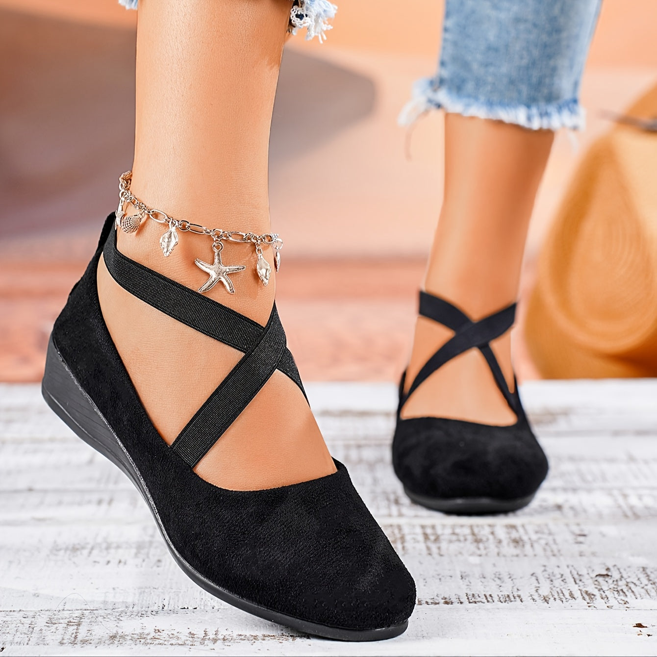 Anna Damen Freizeitschuhe mit Keilabsatz - Elegant und Bequem für Freizeit und Büro-3