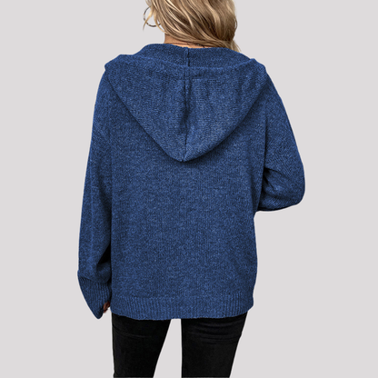 ELENY – Strick-Cardigan mit Kapuze und Knopfleiste für entspannte Stylings