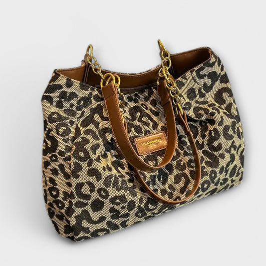 Lea's Leopard Canvas Tote – Geräumige Tasche für Schule, Arbeit und Freizeit, Ideal für Damen-1
