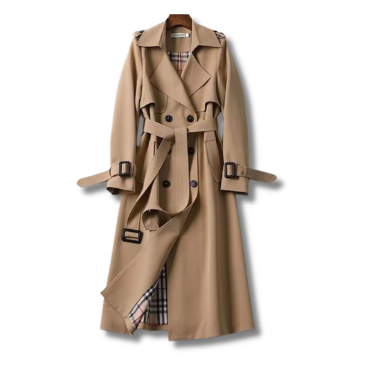 Leona™ Langer Damenmantel – Eleganter Schwarzer Trenchcoat für Jede Jahreszeit-1