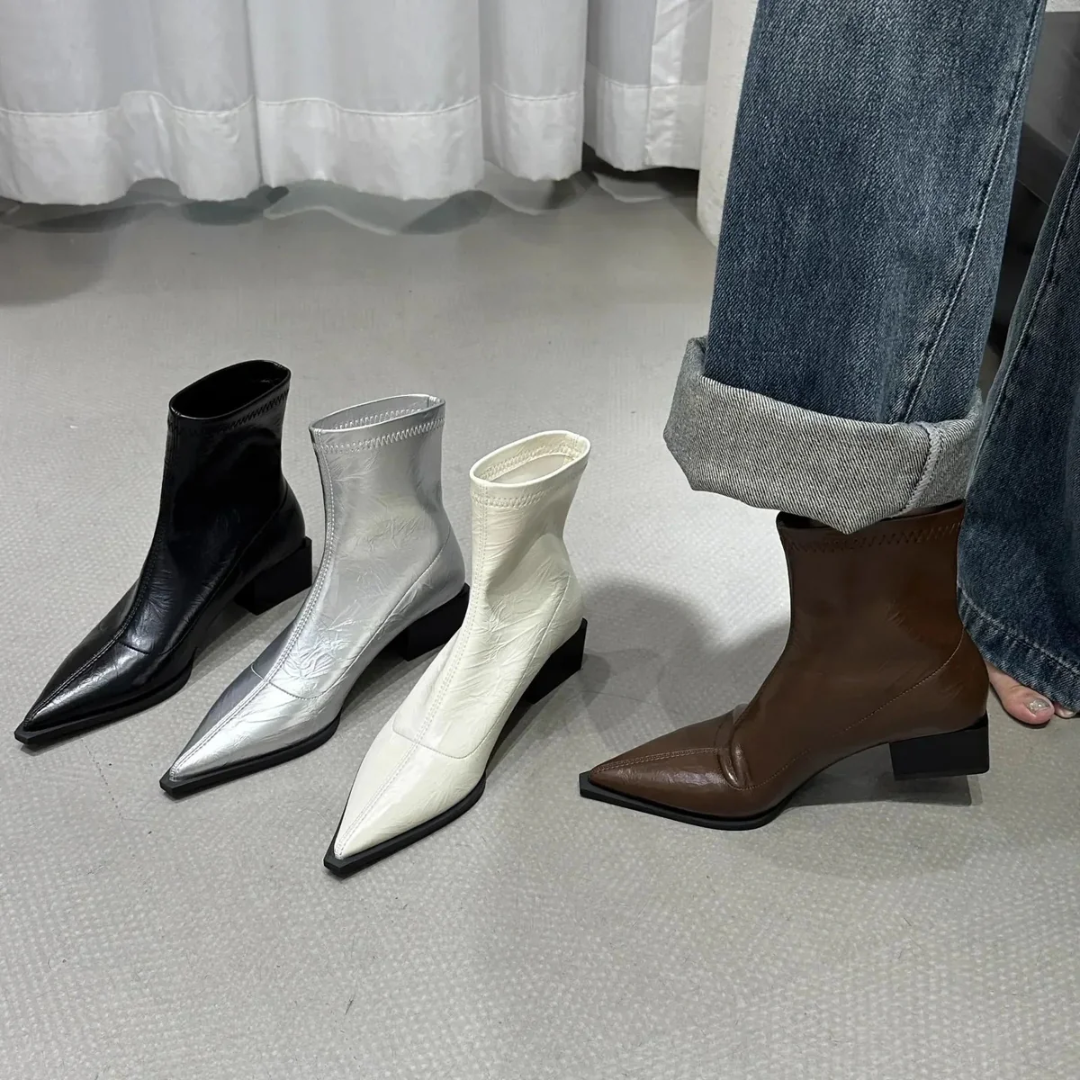 Variant image for Anna Elegante Damen Stiefeletten Schwarz Mit Spitz-Zehen-Design – Stilvolle Schuhe Für Büro Und Freizeit-19