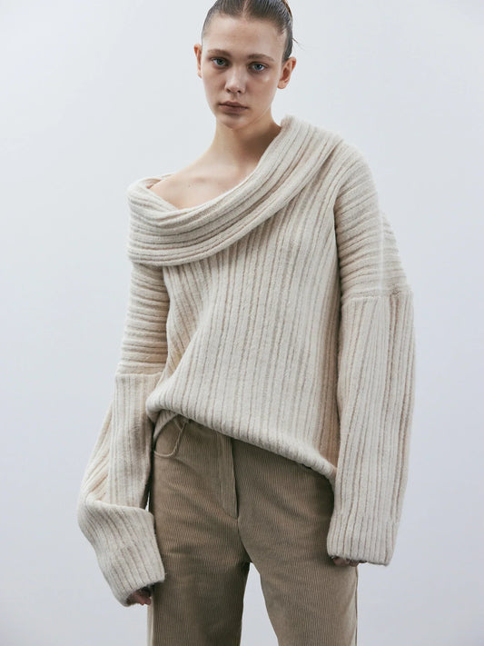 Anna's Warmer Damenpullover – Übergroßer Strickpullover Aus Weicher Wolle, Stilvoll Und Bequem-1