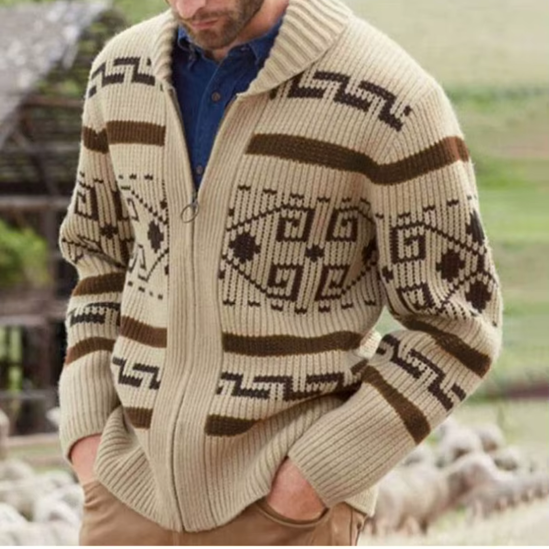 Elias – Herren Strickjacke mit Azteken-Muster