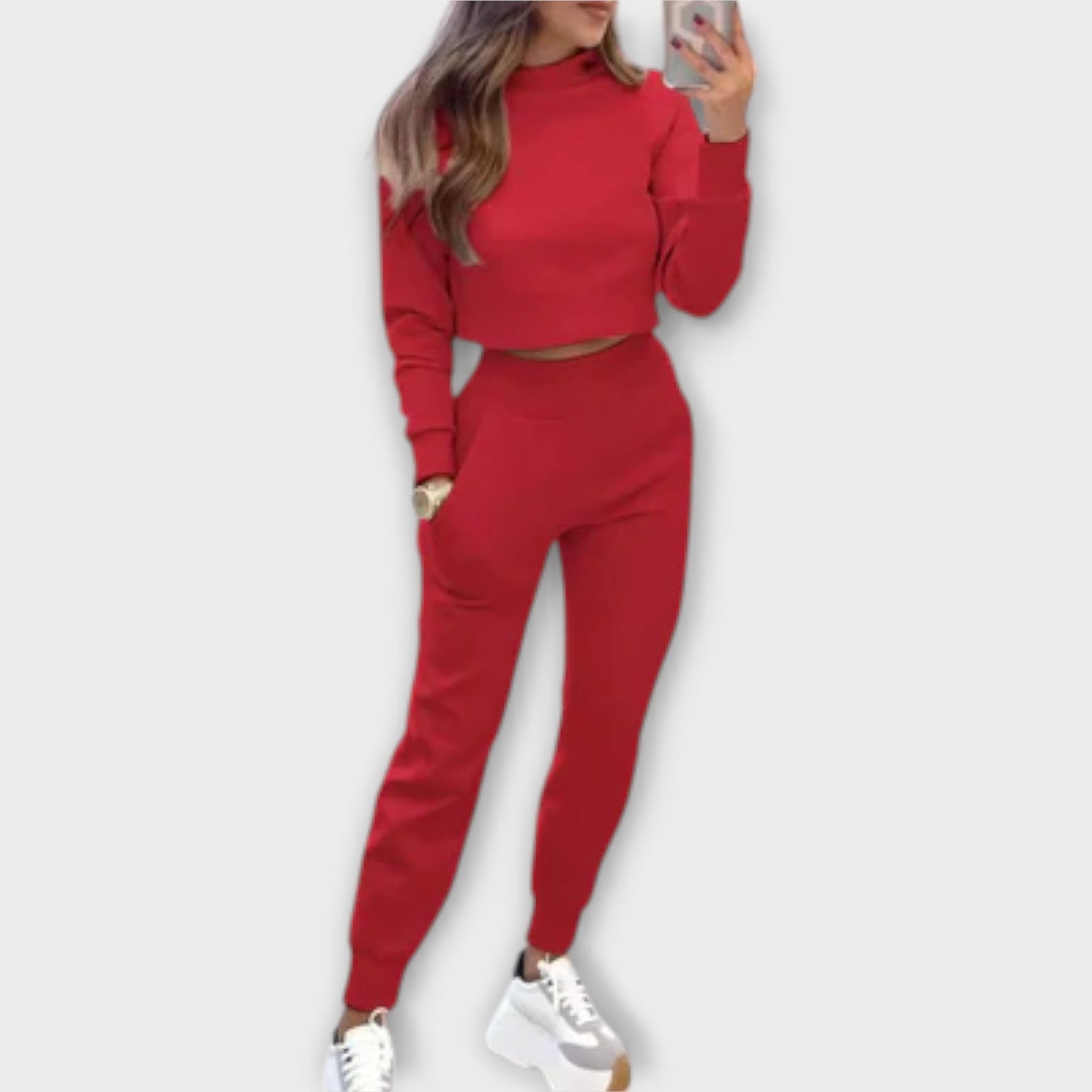 Max - Lässiger Jogginganzug Damen Brooklyn Set - Weiches, Atmungsaktives Material, Bequeme Passform, Ideal Für Zuhause, Grau-5