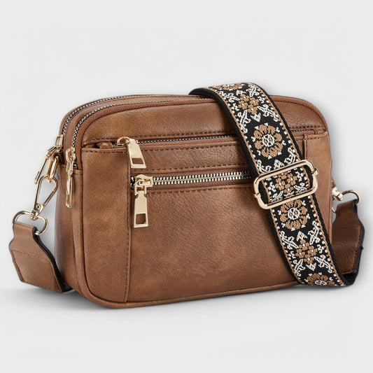 Léora - Elegante Handtasche Damen im Retro-Stil aus Veganem Leder mit Boho-Trageriemen-1