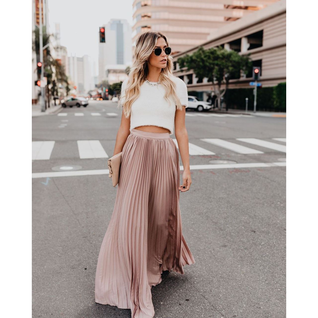 Anna's Lässiges Damen Set – Elegantes Twin Set mit Faltenrock für Sommermode, Ideal für Freizeit und Büro-1