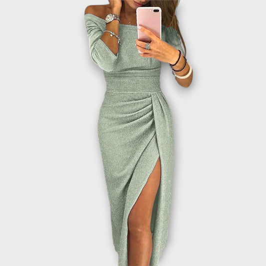 Lena - Elegantes Off-Shoulder Damen Kleid für Abendveranstaltungen und Cocktailpartys-1