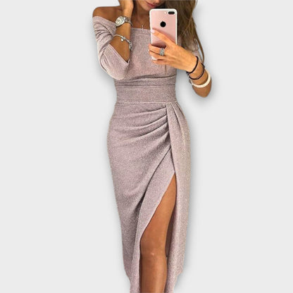 Variant image for Lena - Elegantes Off-Shoulder Damen Kleid für Abendveranstaltungen und Cocktailpartys-7