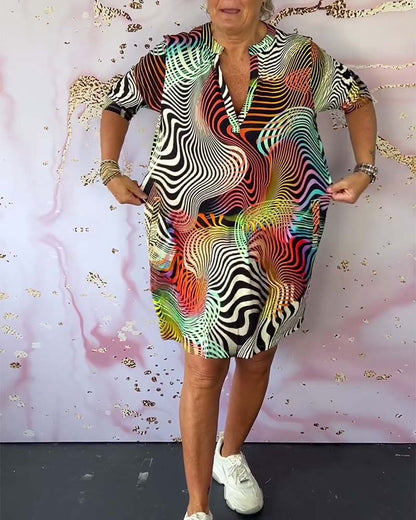 Anna™ Buntes V-Ausschnitt Damenkleid - Elegantes Kleid Für Jede Gelegenheit - Vielseitig & Komfortabel-2