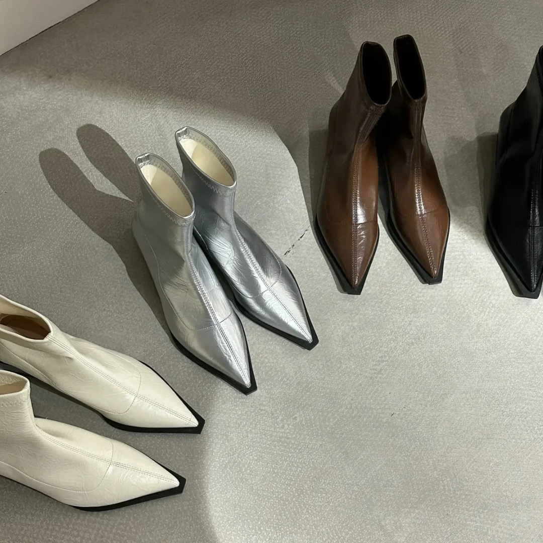 Anna Elegante Damen Stiefeletten Schwarz Mit Spitz-Zehen-Design – Stilvolle Schuhe Für Büro Und Freizeit-4