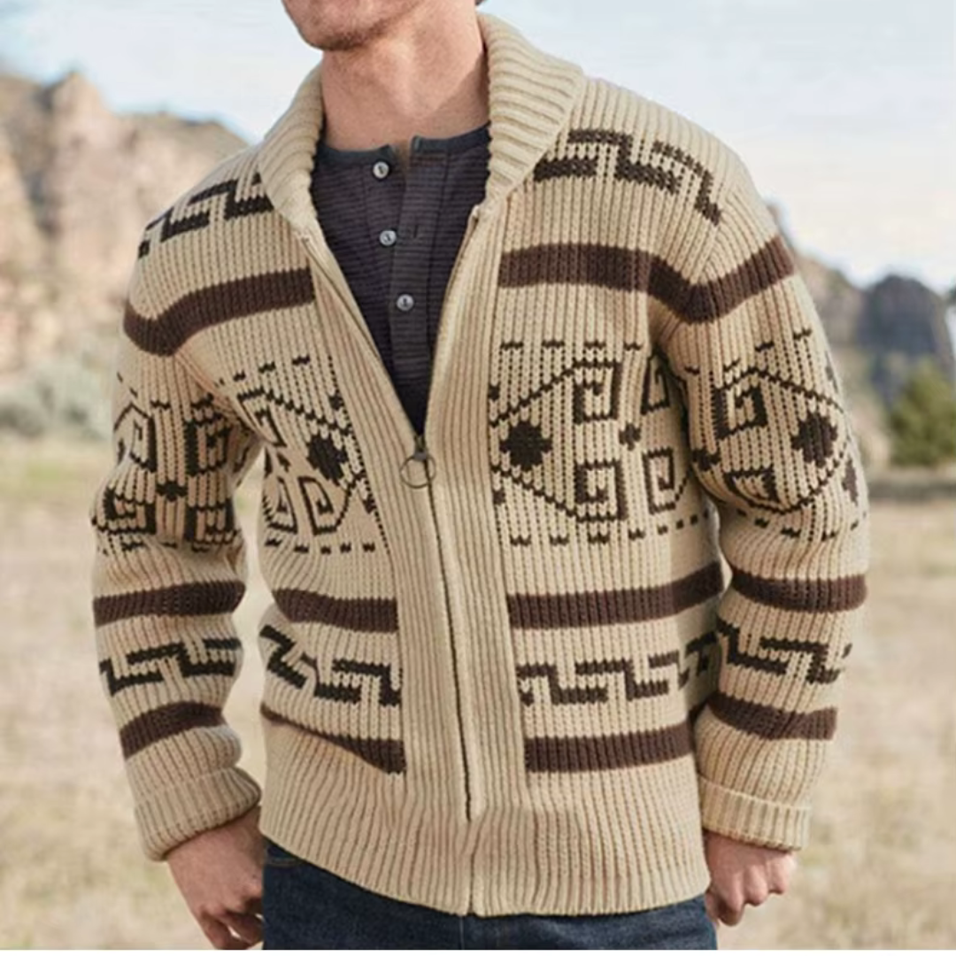 Elias – Herren Strickjacke mit Azteken-Muster