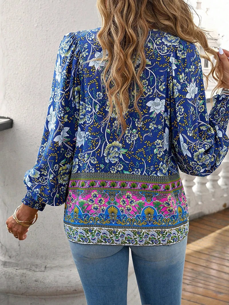 Emma - Elegante Damenbluse Mit Blumenmuster Für Festliche Anlässe - Hochwertige Bluse-6