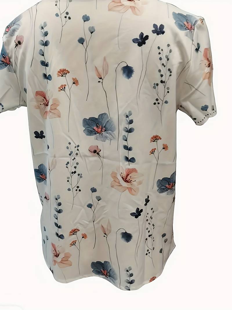 Karina Damenbluse - Elegante Blumenbluse für Frühling, Leicht & Atmungsaktiv, Vielseitige Blusen für Damen-2