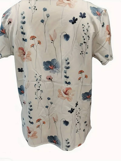 Karina Damenbluse - Elegante Blumenbluse für Frühling, Leicht & Atmungsaktiv, Vielseitige Blusen für Damen-2
