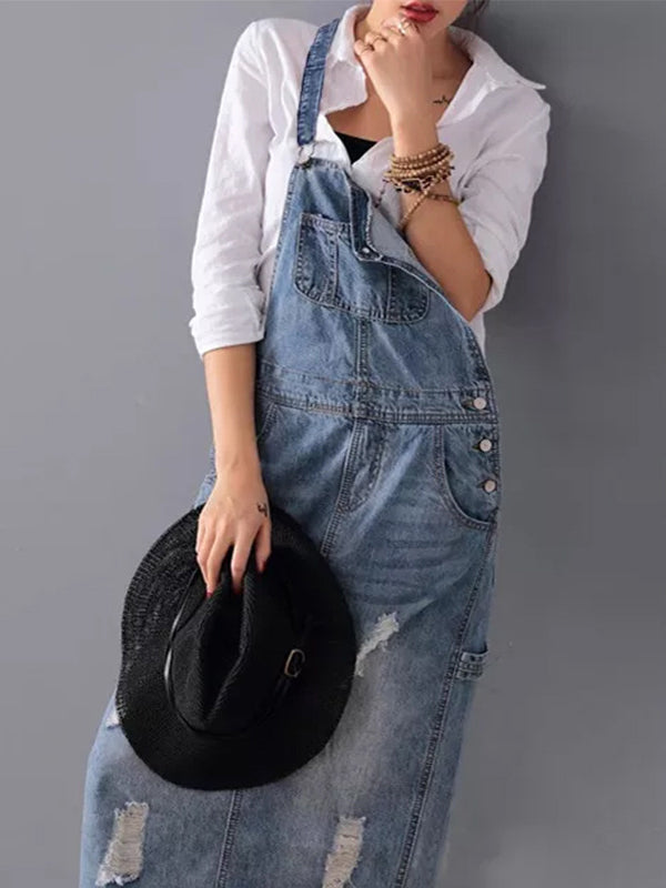 Emma - Latzhose Damen Jeans Mit Rückensplit, Casual Fit, 100% Denim, Vielseitig Kombinierbar-4