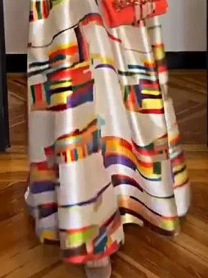 Lara™ Geometrisches Maxikleid Damen – Kunstvoll, Elegantes Lange Kleid für Festliche Anlässe im Sommer-5
