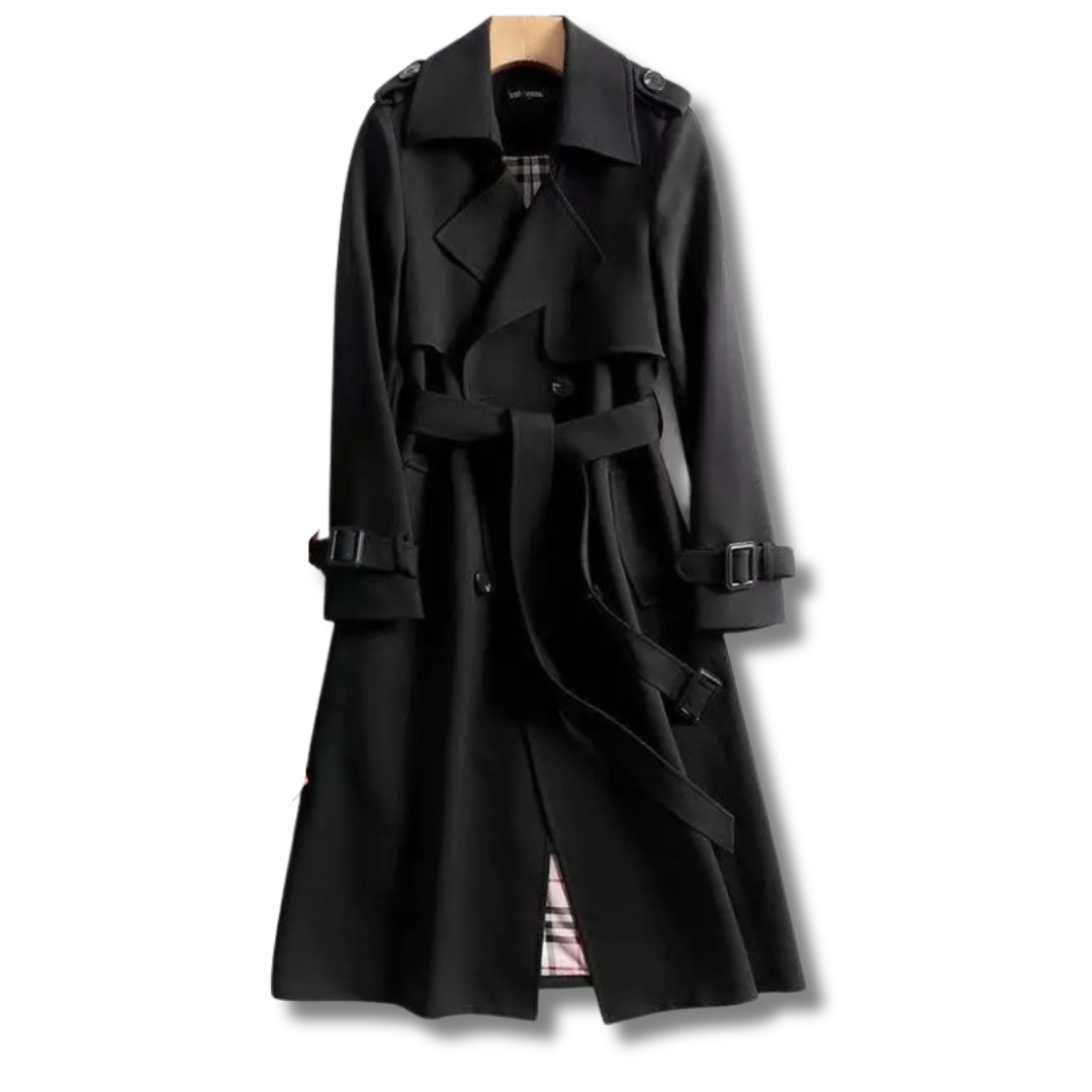 Variant image for Leona™ Langer Damenmantel – Eleganter Schwarzer Trenchcoat für Jede Jahreszeit-15