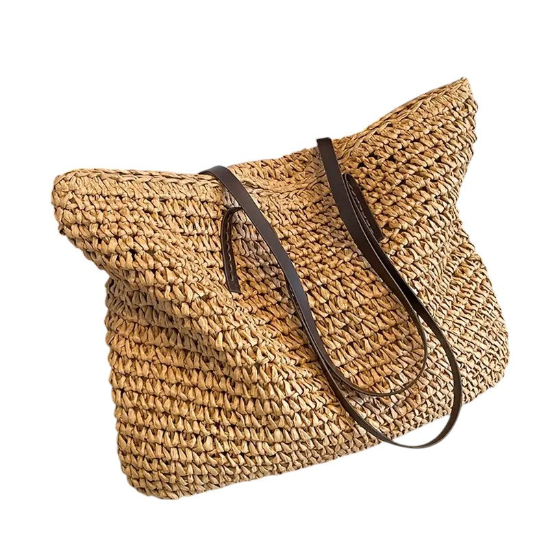 Léora - Stilvolle Tote Tasche Für Damen Aus Leichtem Stroh, Nachhaltige Tragetasche Für Arbeit Und Strand-3