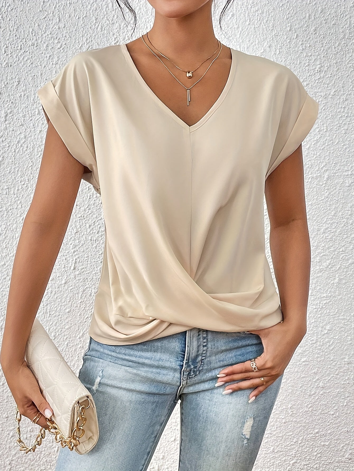 Variant image for Cleo - Damen T-Shirt Sommerlich Mit Schatzausschnitt - Bequemes Oberteil Für Täglichen Gebrauch-37