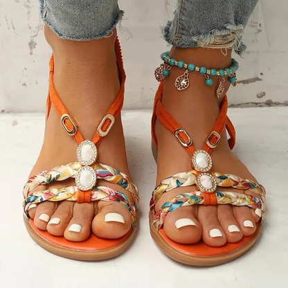 Variant image for Anna's Bequeme Damen Sandalen mit Slingback und Perlendetails – Flache Sommerschuhe für Elegante Outfits-37